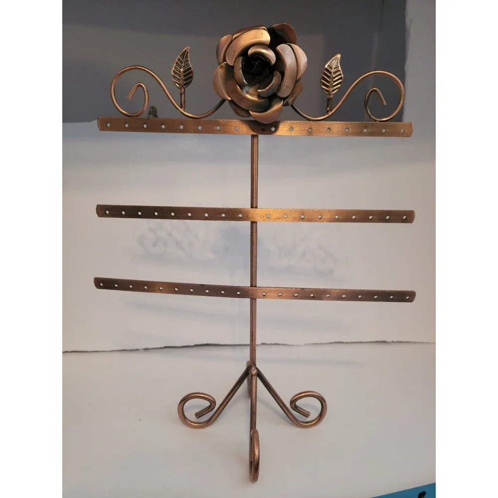 Copper Wire Earring Vintage Holder, Tree, Organizer & Display Stand Holds 26 Pr